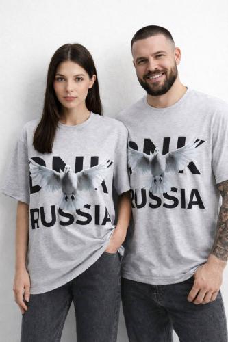 Футболка голубь серая