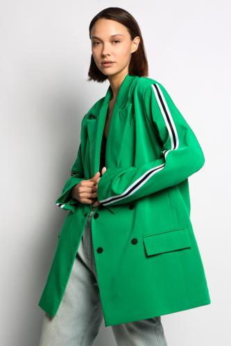 Пиджак с лампасами зеленый 