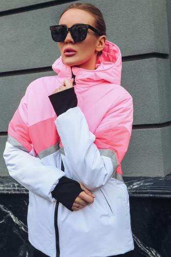 Куртка МЕМБРАНА бело-розовая Woman