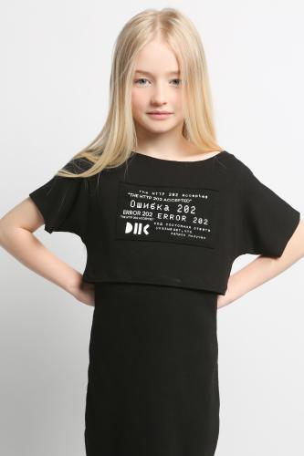 Кроп-футболка ERROR 202 чёрная Junior