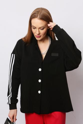 Пиджак с лампасами черный