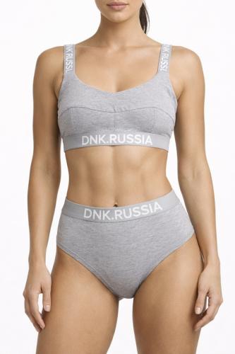 Трусы высокие серый меланж