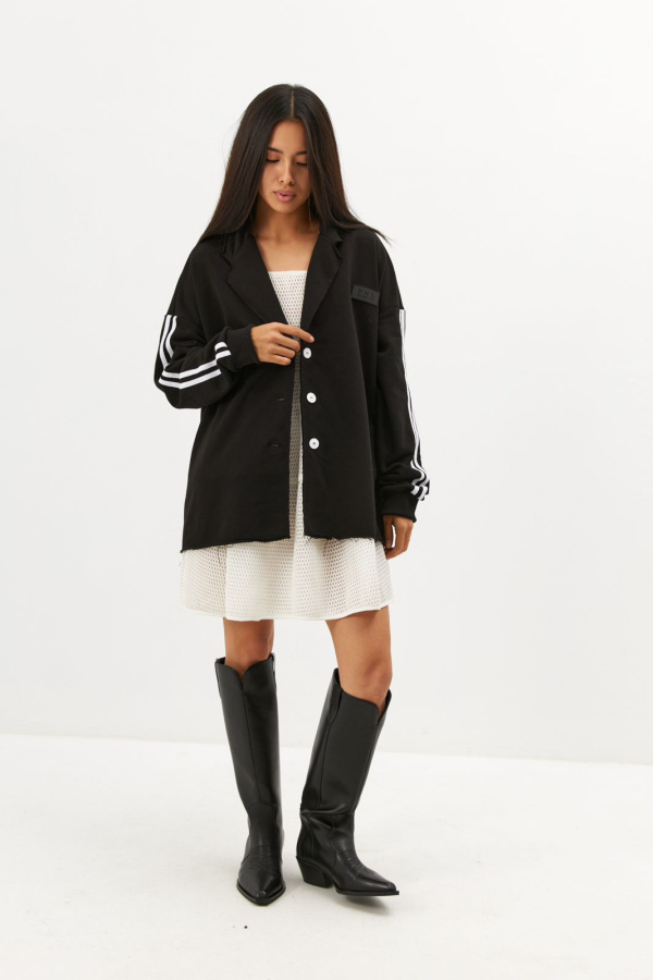 Пиджак с лампасами черный