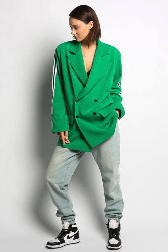 Пиджак с лампасами зеленый 