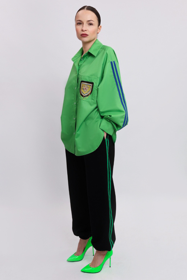 Джоггеры с лампасами черные