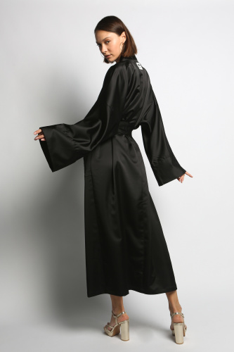 Платье-халат сатин чёрный