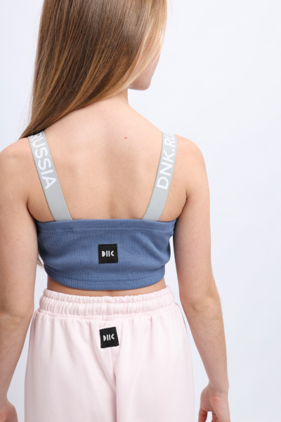 Топ в рубчик голубой