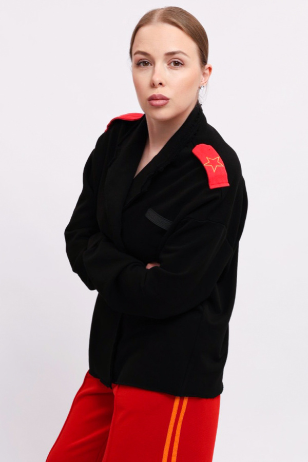 Пиджак с погонами черный