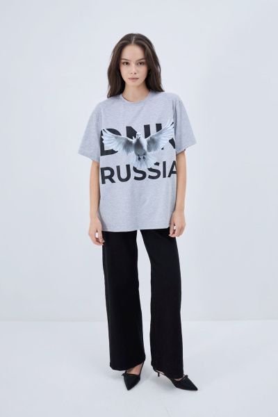 Футболка голубь серая