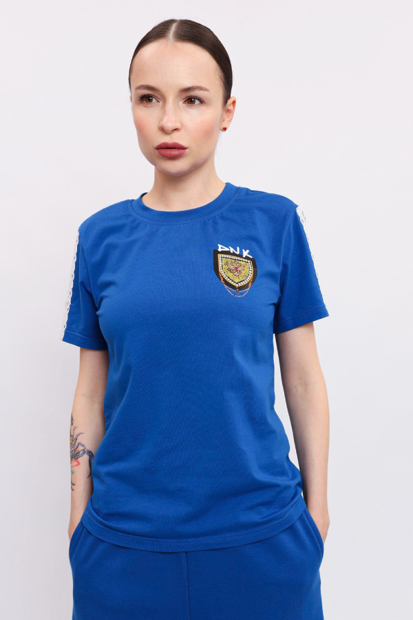 Футболка с лампасами синяя