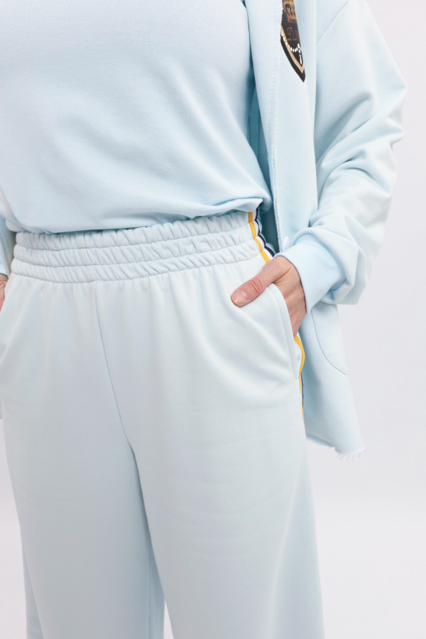 Брюки Палаццо голубые с лампасами