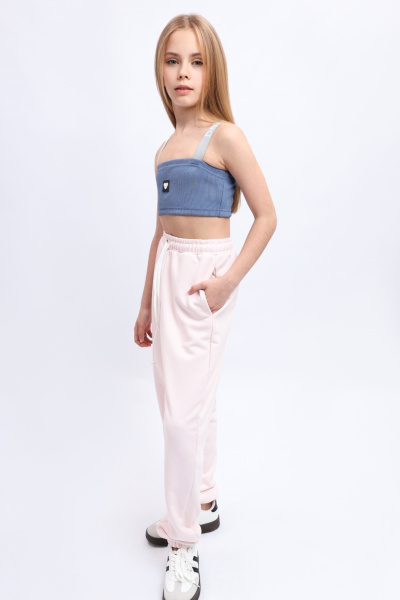 Топ в рубчик голубой