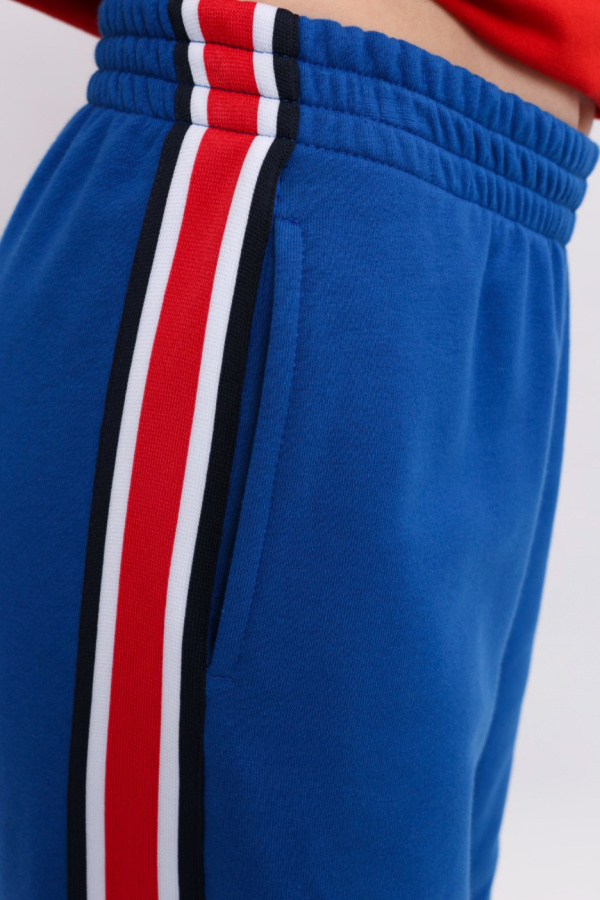 Брюки Палаццо синие с лампасами