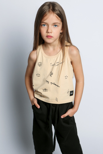 Майка с тату бежевая Junior