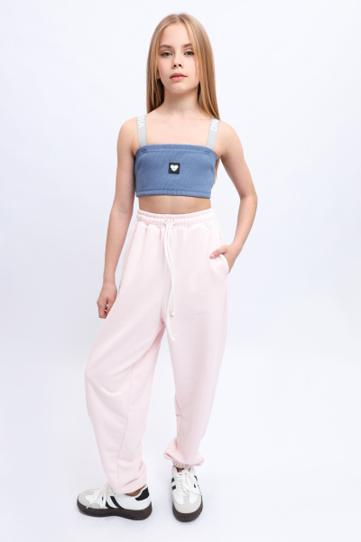 Топ в рубчик голубой