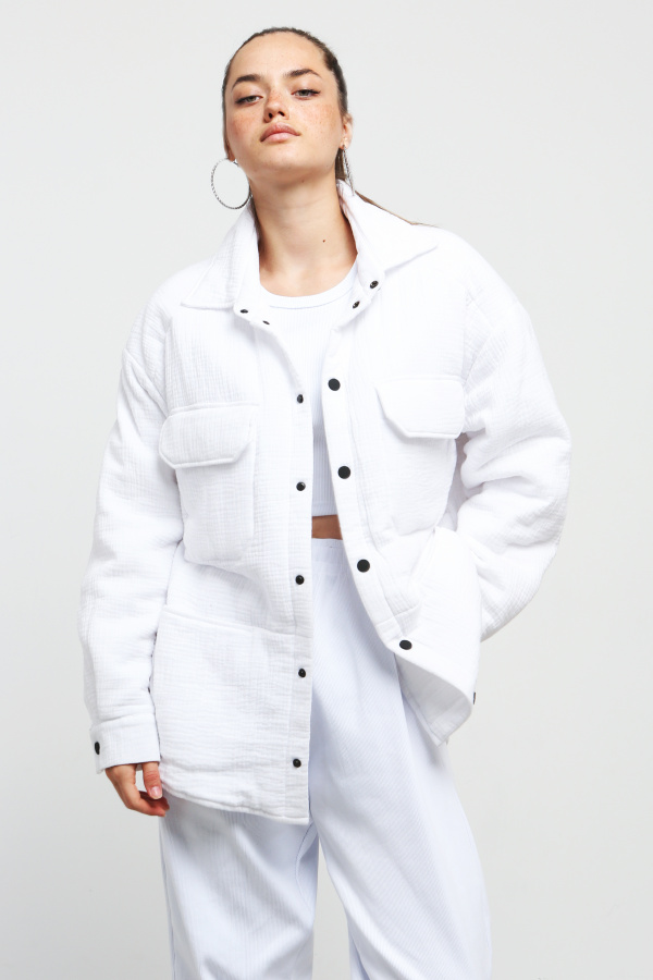 Куртка-рубашка муслиновая белая 