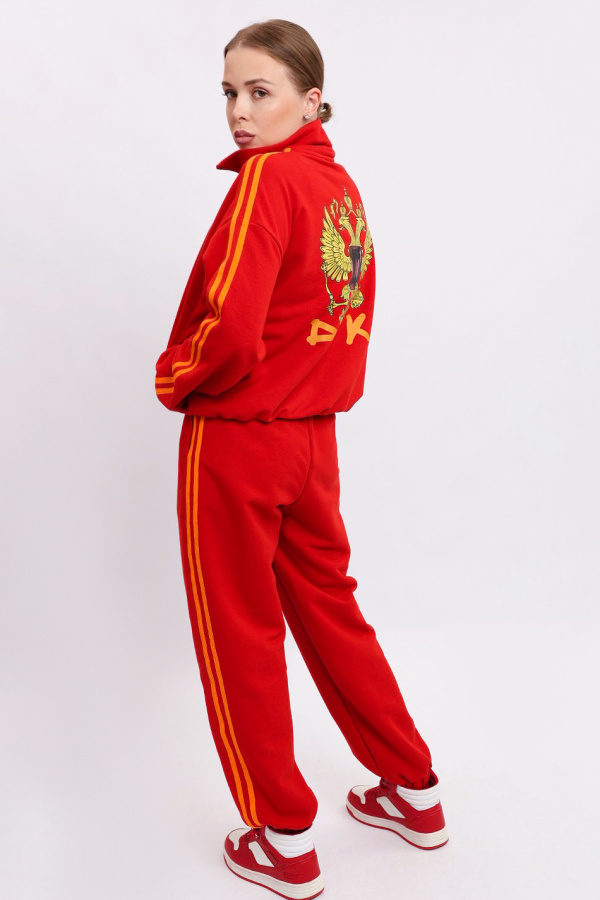 Джоггеры с лампасами красные