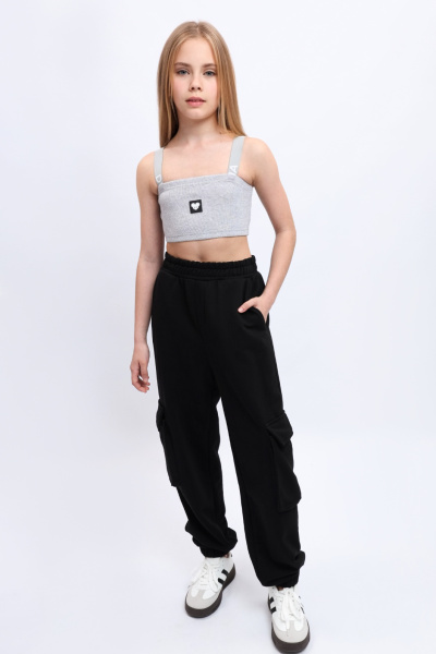 Топ в рубчик серый