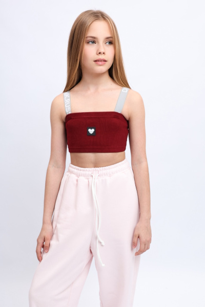 Топ в рубчик красный