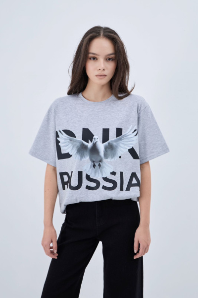 Футболка голубь серая