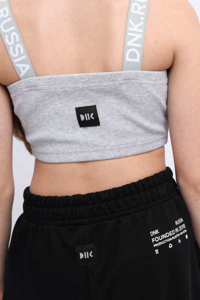 Топ в рубчик серый