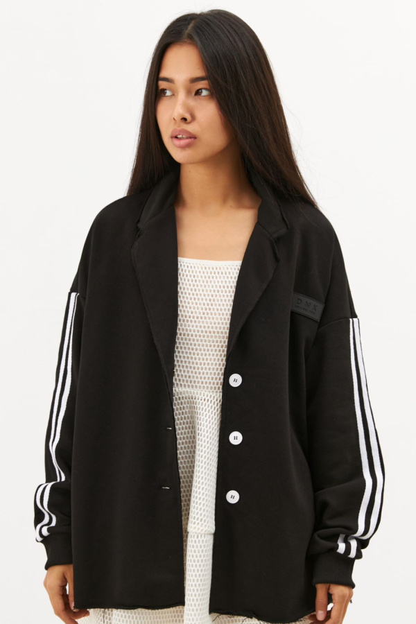 Пиджак с лампасами черный